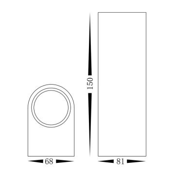 Vanjska zidna svjetiljka OVALIS 2xGU10/60W/230V IP44 crna