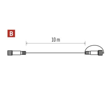 Vanjski produžni kabel za povezive lance 10 m IP44