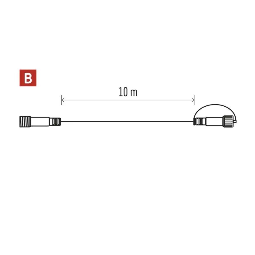 Vanjski produžni kabel za povezive lance 10 m IP44