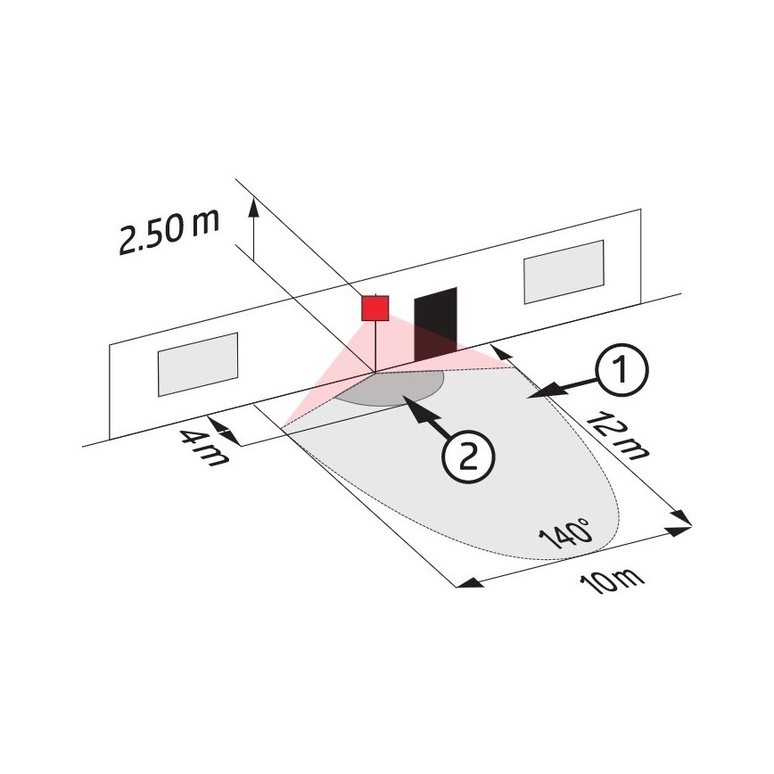 Vanjski senzor pokreta LC-CLICK 140° IP44 crna