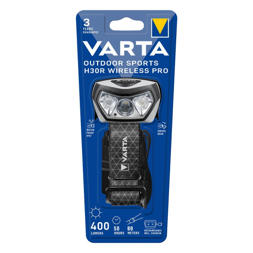 Varta 18650101401 - LED Prigušiva punjiva čeona svjetiljka OUTDOOR SPORTS LED/5V 1800mAh IPX7