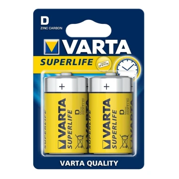 Varta 2020 - 2 kom Cink-ugljična baterija SUPERLIFE D 1,5V