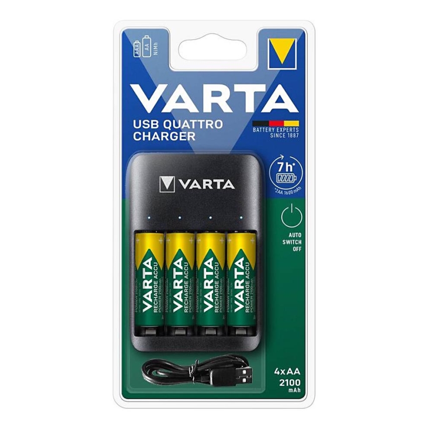 Varta 57652101451 - Punjač za baterije 4xAA/AAA 2100mAh 5V