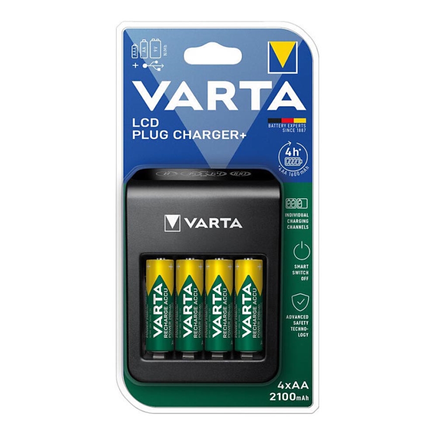 Varta 57687101441 - LCD Punjač za baterije 4xAA/AAA 2100mAh 230V