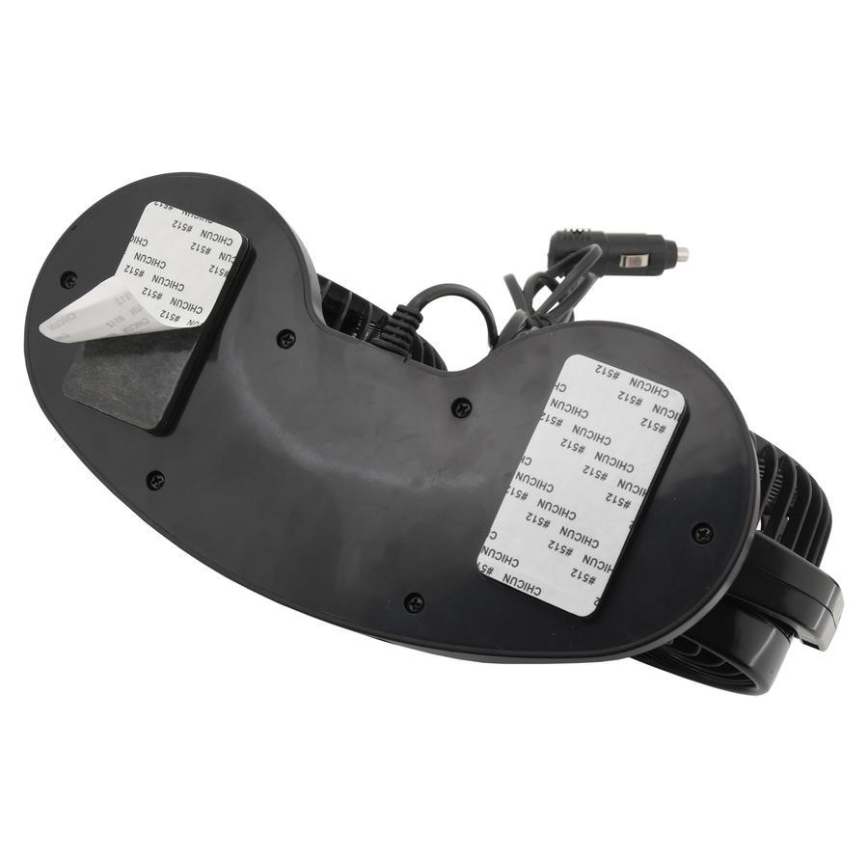 Ventilator za instrumentnu ploču automobila s termometrom 9W/12V crna