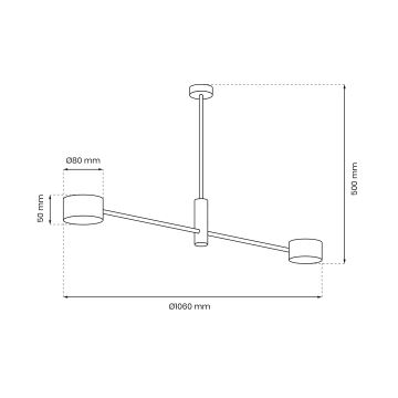 Viseći luster CROSS 2xGX53/12W/230V crna/zlatna