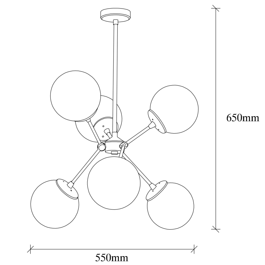 Viseći luster GONDOL 6xE27/40W/230V