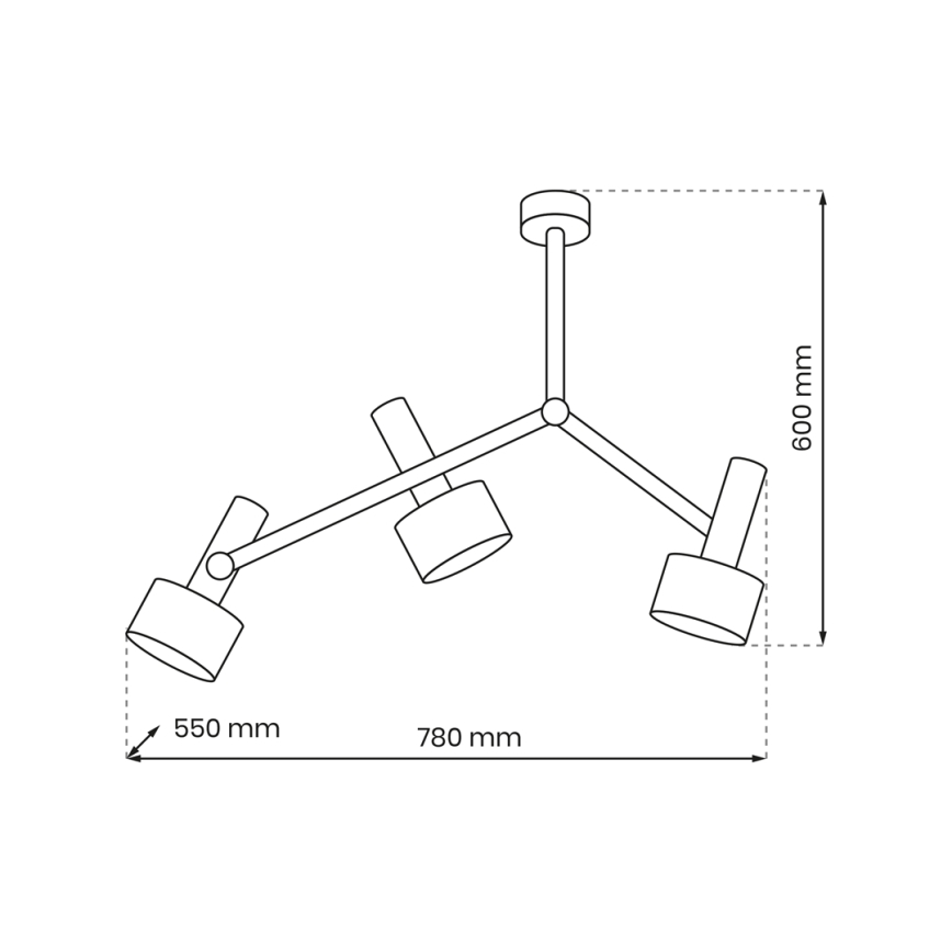 Viseći luster LINTERNA 3xGX53/12W/230V crna