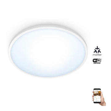 WiZ - LED Prigušiva stropna svjetiljka SUPERSLIM LED/16W/230V 2700-6500K Wi-Fi bijela