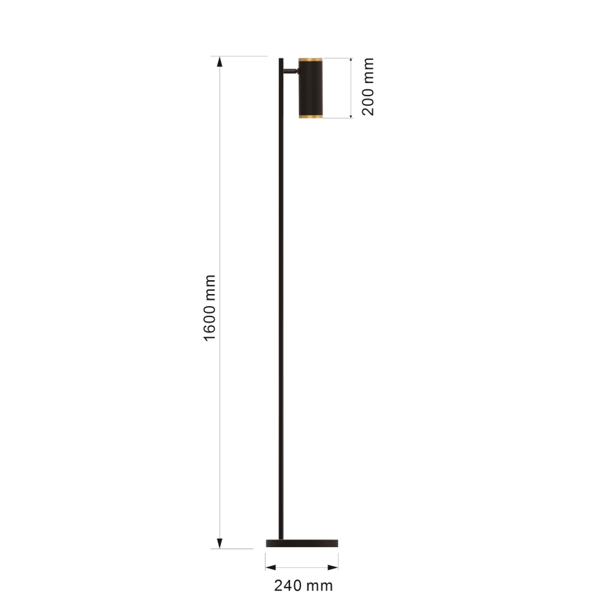 Wofi 3003-104 - LED Prigušiva podna lampa TOULOUSE LED/10W/230V crna/zlatna