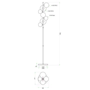 Wofi 3014-701W - LED Podna lampa VILLA 7xG9/3W/230V zlatna