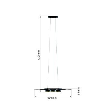 Wofi 5006-302 - LED Prigušivi luster na sajli LANNION LED/19W/230V