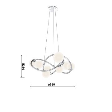 Wofi 7014-807 - LED Luster na sajli NANCY 8xG9/3,5W/230V sjajni krom