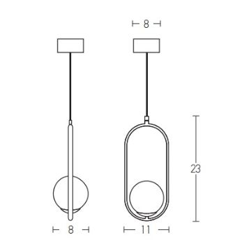 Zambelis 18143 - Luster na sajli 1xG9/25W/230V