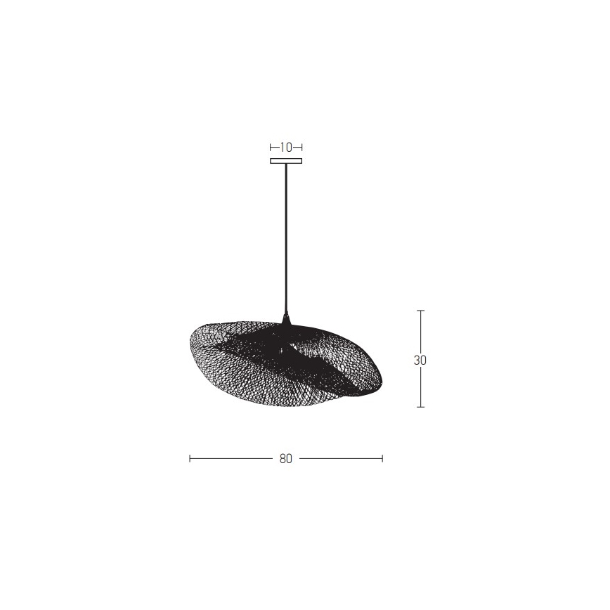 Zambelis 19108 - Luster na sajli 1xE27/40W/230V bambus/crna