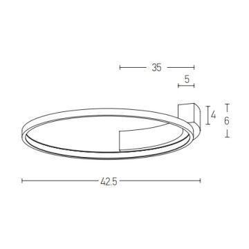 Zambelis 2075 - LED Zidna svjetiljka LED/25W/230V pr. 42,5 cm bijela