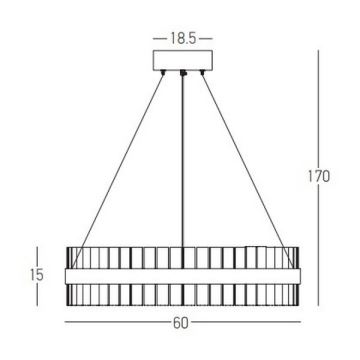 Zambelis 22039 - LED Prigušivi luster na sajli LED/56W/230V zlatna