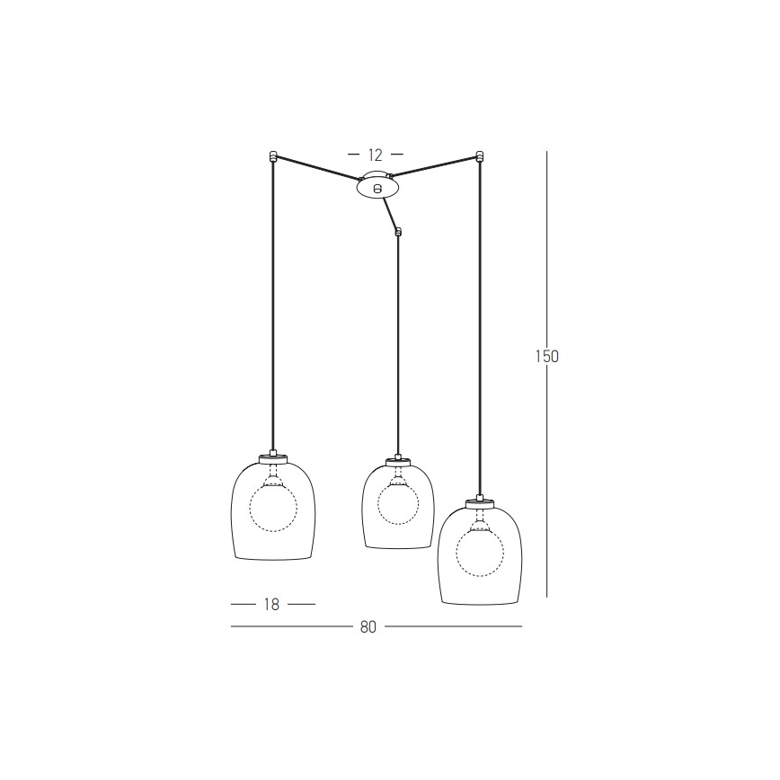 Zambelis 22145 - Luster na sajli 3xG9/5W/230V crna