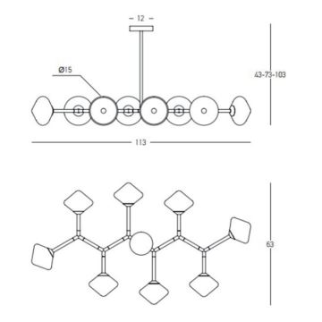 Zambelis 23023 - Viseći luster 8xG9/5W/230V zlatna