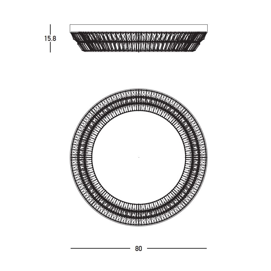 Zambelis 23049 - LED Prigušiva kristalna stropna svjetiljka LED/55W/230V CRI 90 3000K pr. 80 cm mesing