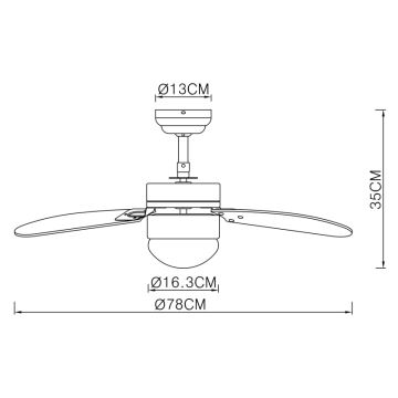 ZEVENTI - Stropni ventilator FAMARA 1xE14/60W/230V