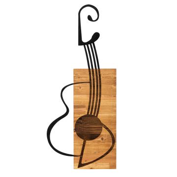 Zidna dekoracija 39x93 cm gitara drvo/metal