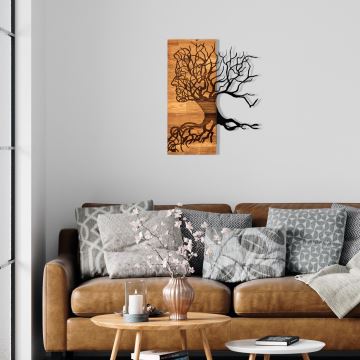 Zidna dekoracija 45x58 cm stablo života drvo/metal