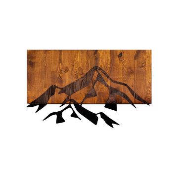 Zidna dekoracija 58x36 cm planine drvo/metal