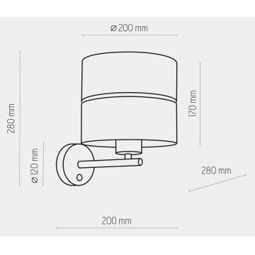 Zidna lampa HILTON 1xE27/15W/230V mesing/crna