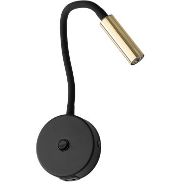 Zidna lampa s USB portom LAGOS 1xG9/6W/5V crna/zlatna
