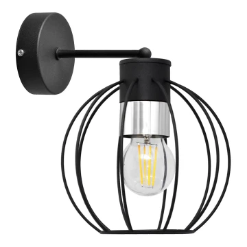 Zidna lampa STARLIGHT 1xE27/60W/230V crna/srebrna