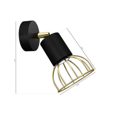 Zidna reflektorska svjetiljka DANTE 1xGU10/25W/230V crna/zlatna