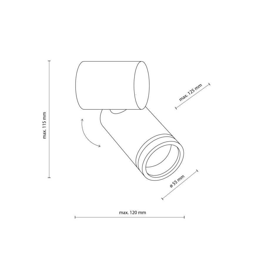 Zidna reflektorska svjetiljka JET SET 1xGU10/10W/230V crna