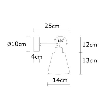 Zidna reflektorska svjetiljka MANAVGAT 1xE27/100W/230V