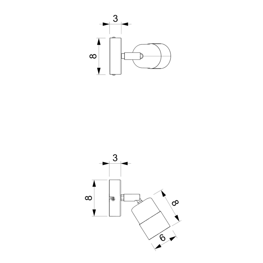 Zidna reflektorska svjetiljka MIZU 1xGU10/8W/230V crna/mesing