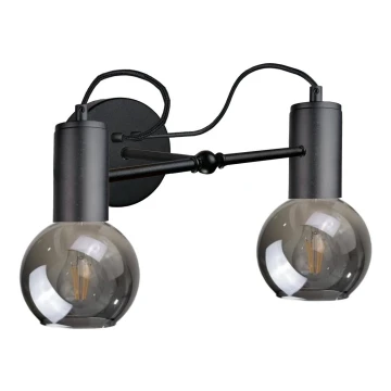 Zidna svjetiljka LIVA 2xE27/60W/230V crna