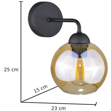 Zidna svjetiljka MELLE BLACK 1xE27/60W/230V