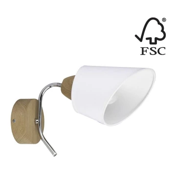 Zidna svjetiljka METTE 1xE27/40W/230V hrast – FSC certificirano