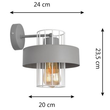 Zidna svjetiljka VOLTA 1xE27/60W/230V siva
