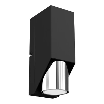 Zidna svjetiljka WALL 1xGU10/8W/230V crna/sjajni krom