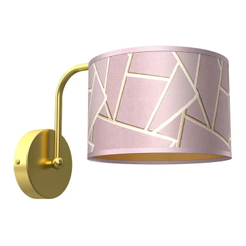 Zidna svjetiljka ZIGGY 1xE27/60W/230V ružičasta/zlatna