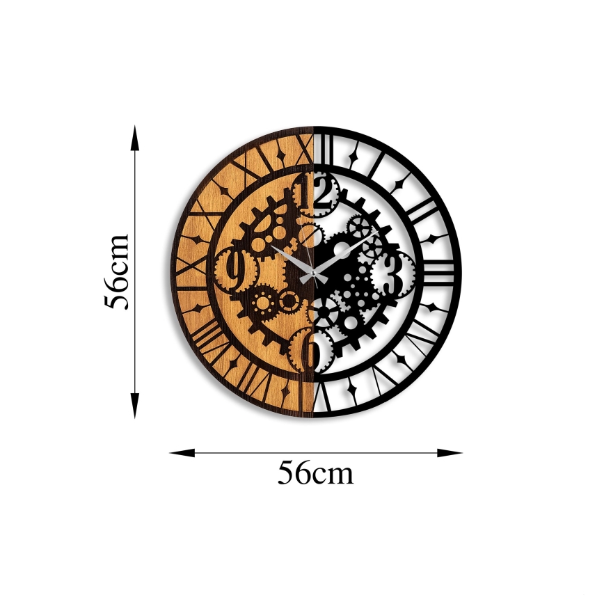 Zidni sat pr. 56 cm 1xAA drvo/metal