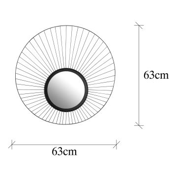 Zidno ogledalo PAPATYA pr. 63 cm crna