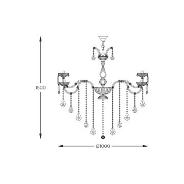 Zuma Line - Luster na lancu 15xE14/40W/230V