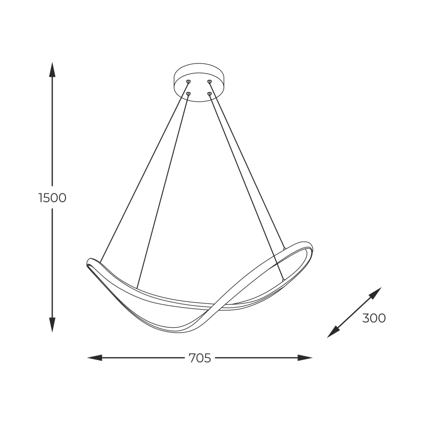 Zuma Line - LED Luster na sajli LED/45W/230V 3000/4000/6000K crna