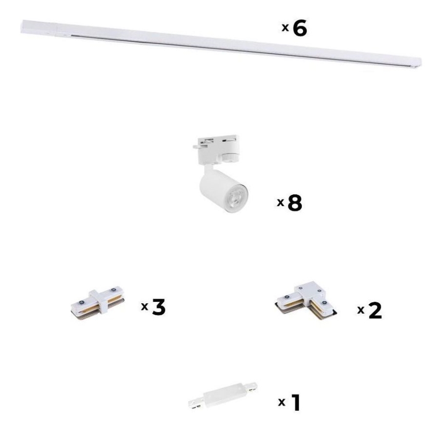 Zuma Line - Reflektorska svjetiljka za tračni sustav 8xGU10/10W/230V bijela + dodatci za vodilicu