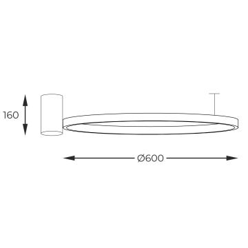 Zuma Line - LED Stropna svjetiljka LED/32W/230V 3000/4000/6000K pr. 60 cm crna