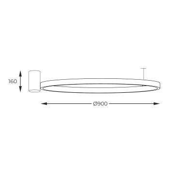 Zuma Line - LED Stropna svjetiljka LED/40W/230V 3000/4000/6000K pr. 90 cm crna