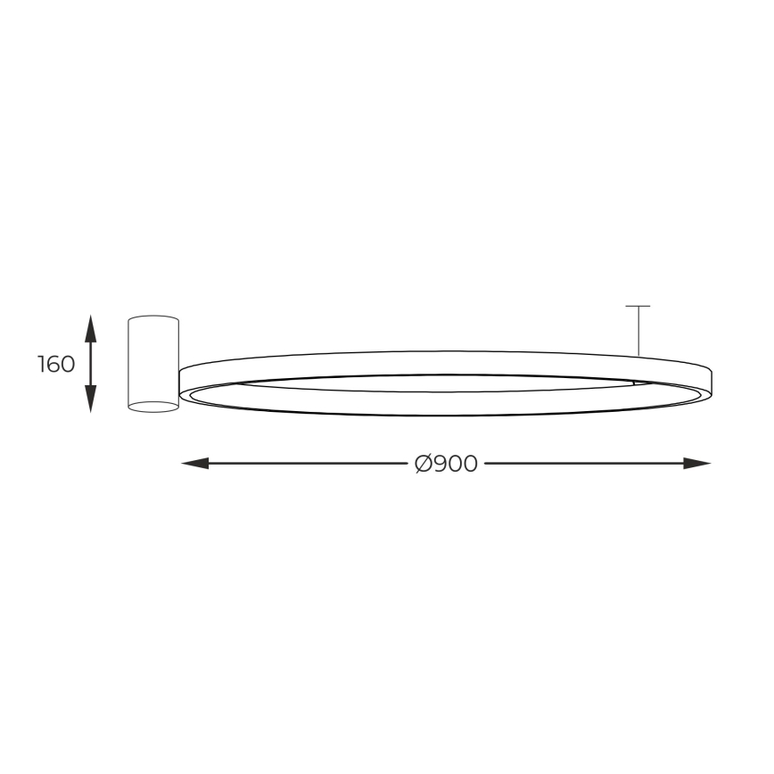 Zuma Line - LED Stropna svjetiljka LED/40W/230V 3000/4000/6000K pr. 90 cm crna