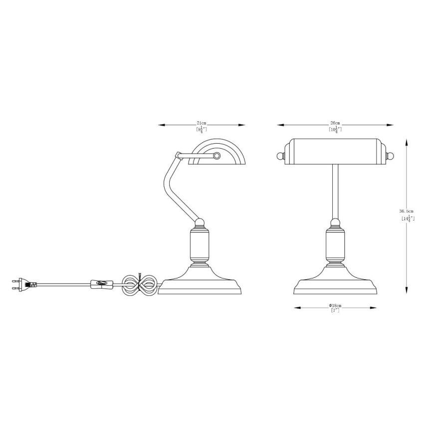 Zuma Line - Stolna lampa 1xE27/40W/230V crna